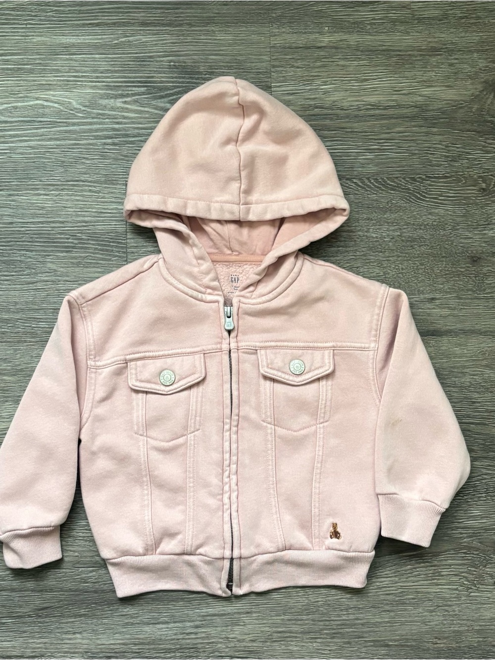 GAP Baby Pale Pink Hooded Zip-Up Jacket